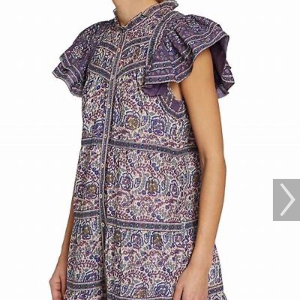 Sea Rosita floral flutter sleeve tunic dress medium